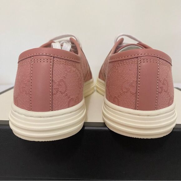 GUCCI Pink Canvas GG Low Top Sneakers - Picture 9 of 15